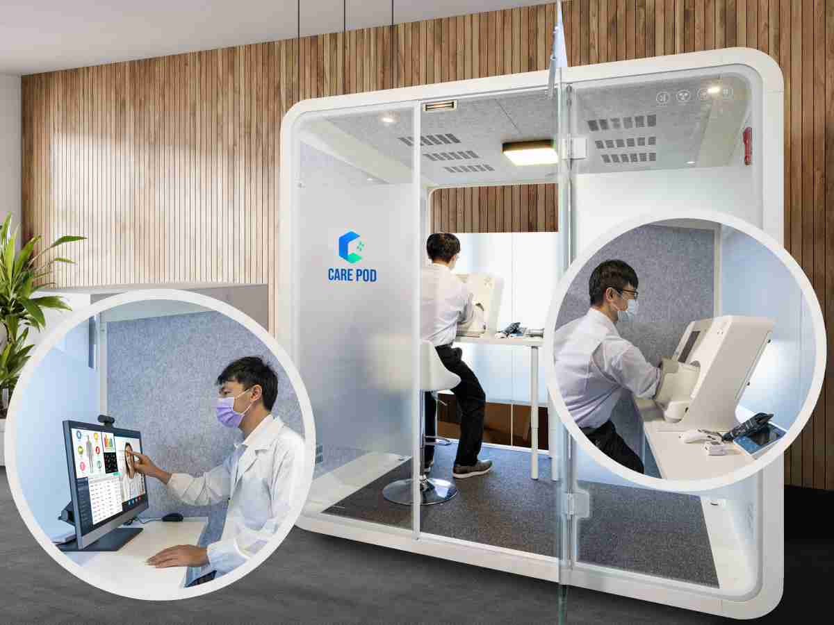 达擎于医疗科技展中展出＂远距诊疗舱＂，，，以因应医疗数字化及社会高龄化趋势下、、、、复诊及慢性病患等族群对于远距看诊需求逐渐升高所推出的创新整合方案。。。。多功能合一、、高隐私性的远距诊疗舱可根据病患端与医师端的不同需求，，，，提供弹性化及客制化功能，，，，节省医生和病患的精力及时间